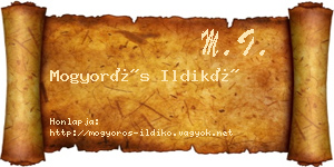Mogyorós Ildikó névjegykártya